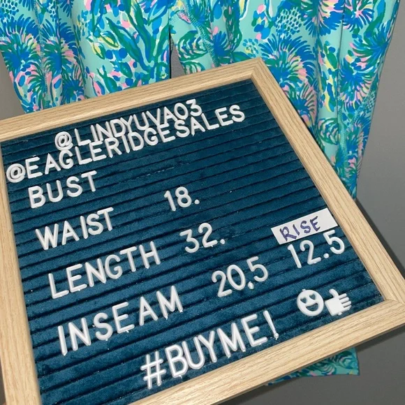 EUC Lilly Pulitzer UPF 50+ Luxletic High Rise Cropped Legging Surf Blue Size XXL - Picture 7 of 7